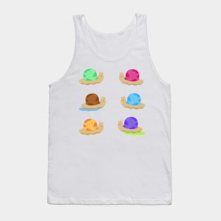 Colorful Kawaii Snails Tank Top